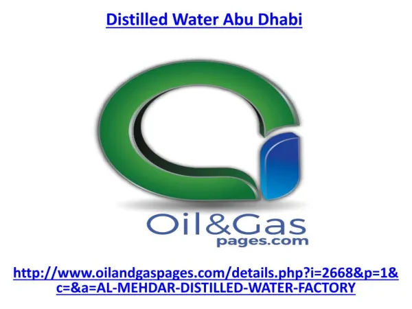 Are you looking for distilled water company in abu dhabi