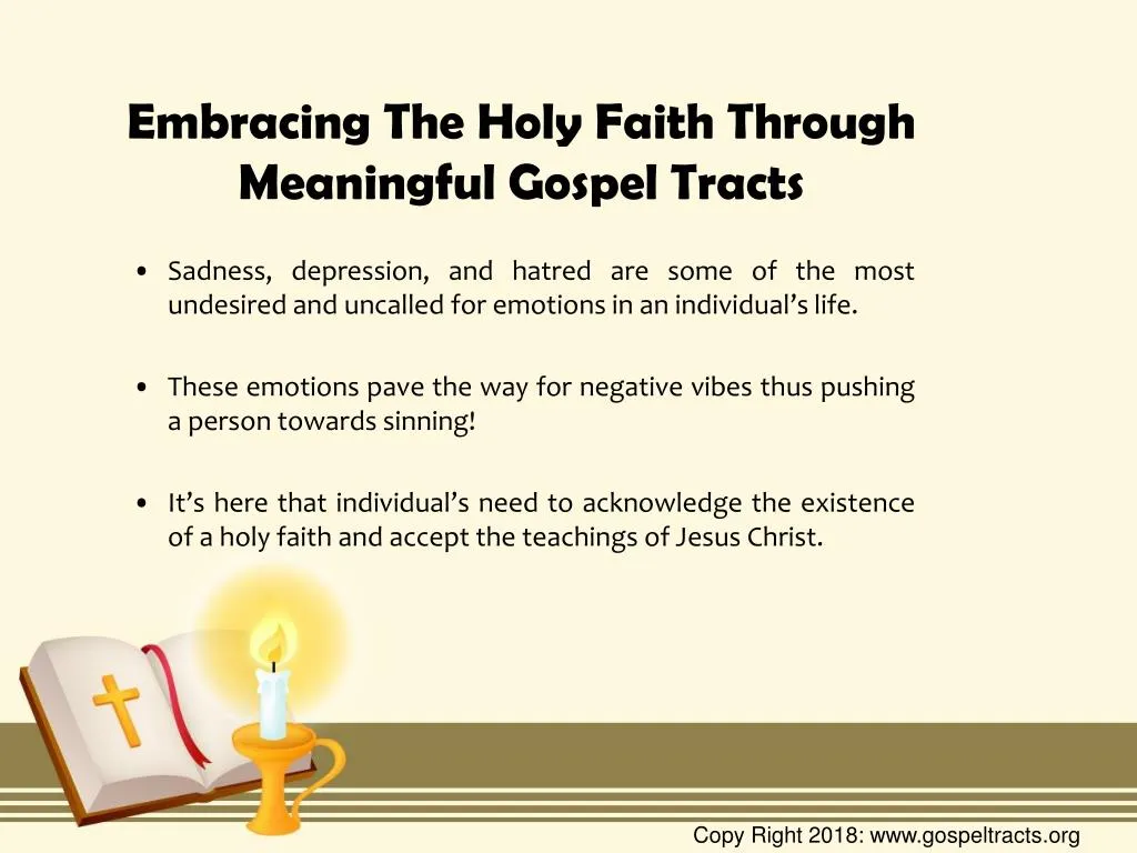embracing the holy faith through meaningful gospel tracts