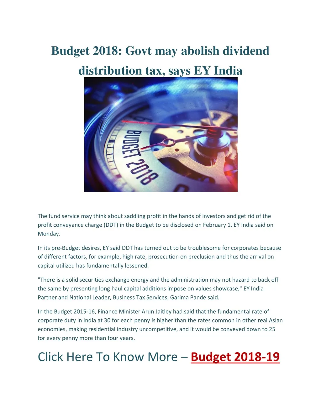 budget 2018 govt may abolish dividend