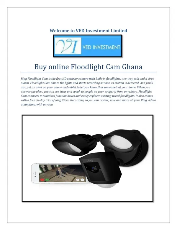 Buy online floodlight cam ghana at vedinvestment.com
