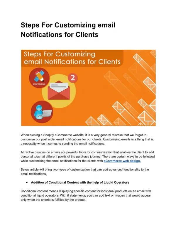 Steps For Customizing email Notifications for Clients