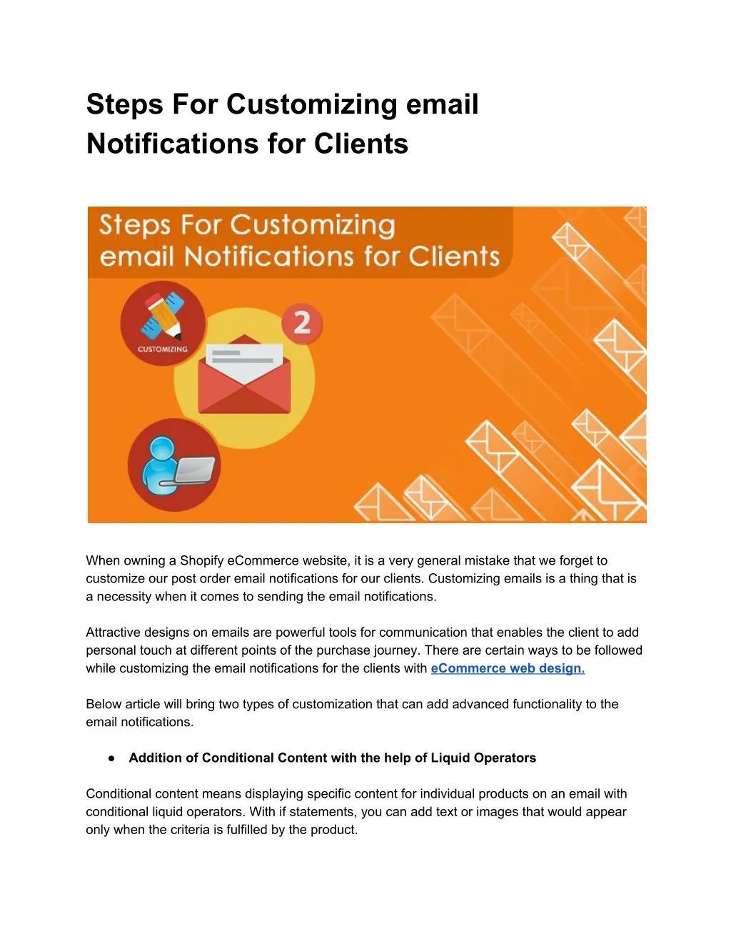 steps for customizing email notifications