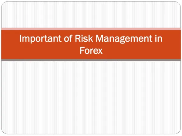 Important of Forex Risk Management