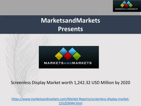 Screenless Display Market worth 1,242.32 USD Million by 2020