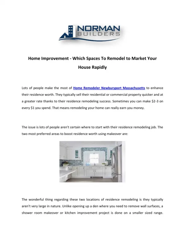 Home Remodeling Merrimac | Norman Builders