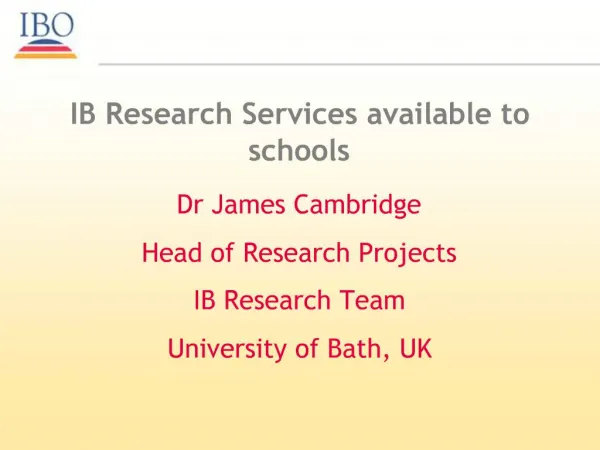 IB Research Services available to schools