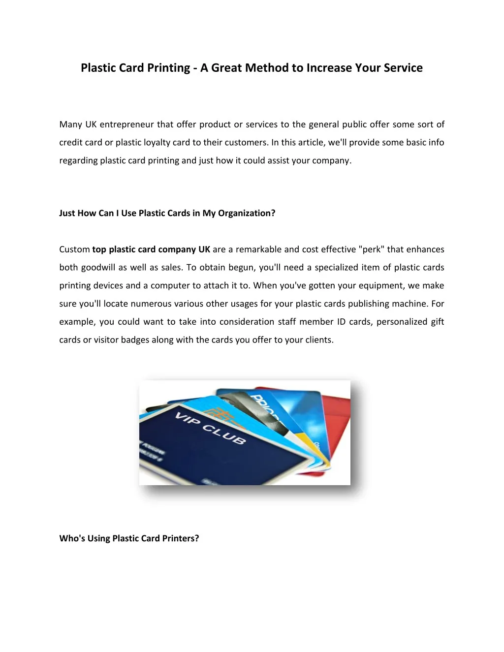 plastic card printing a great method to increase