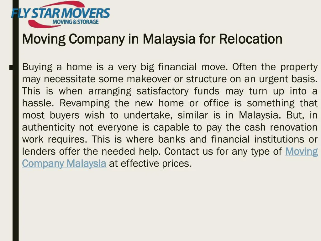 moving company in malaysia for relocation