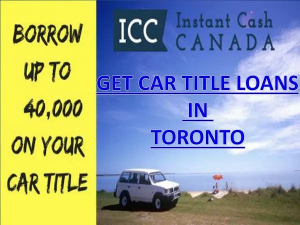 Get Car Title Loans in Toronto