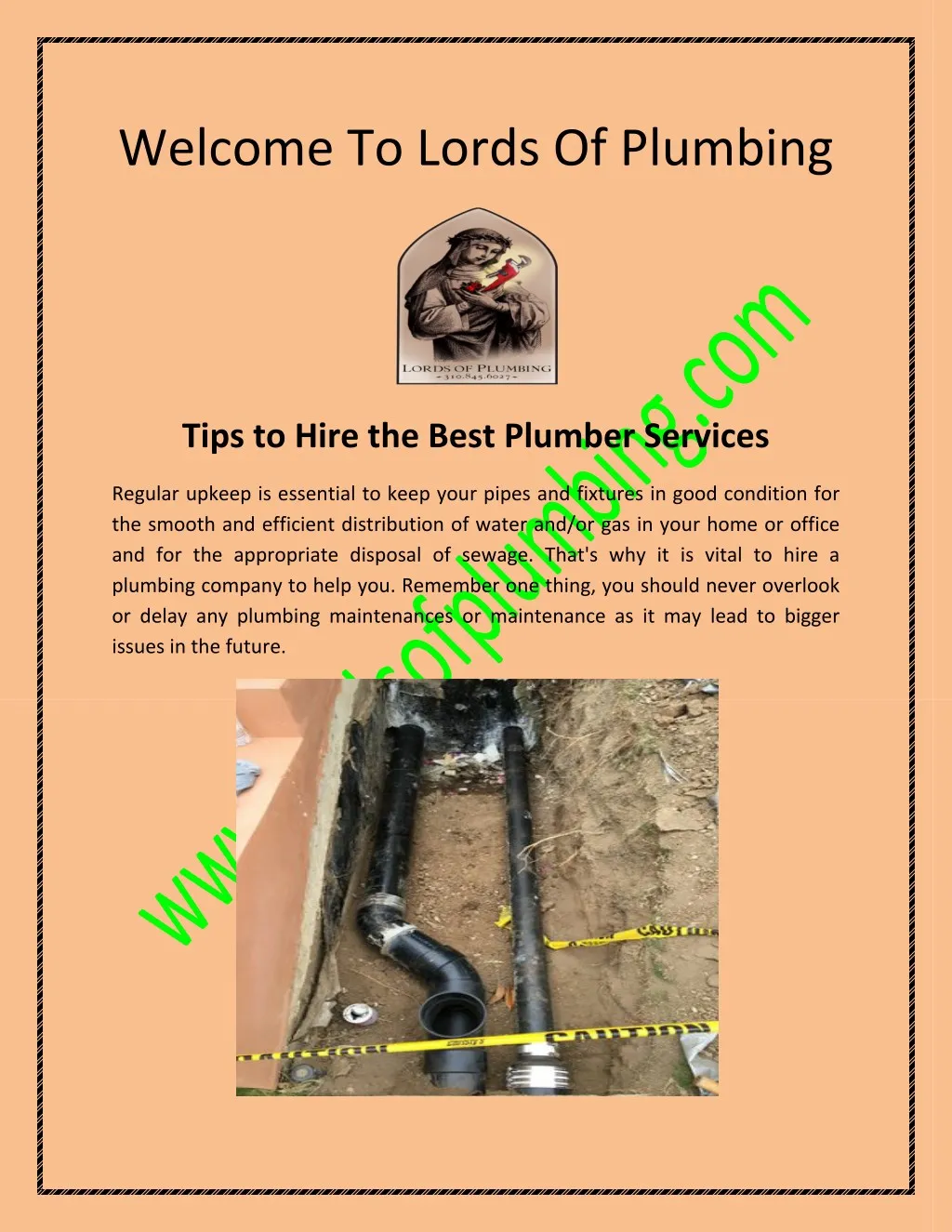 welcome to lords of plumbing