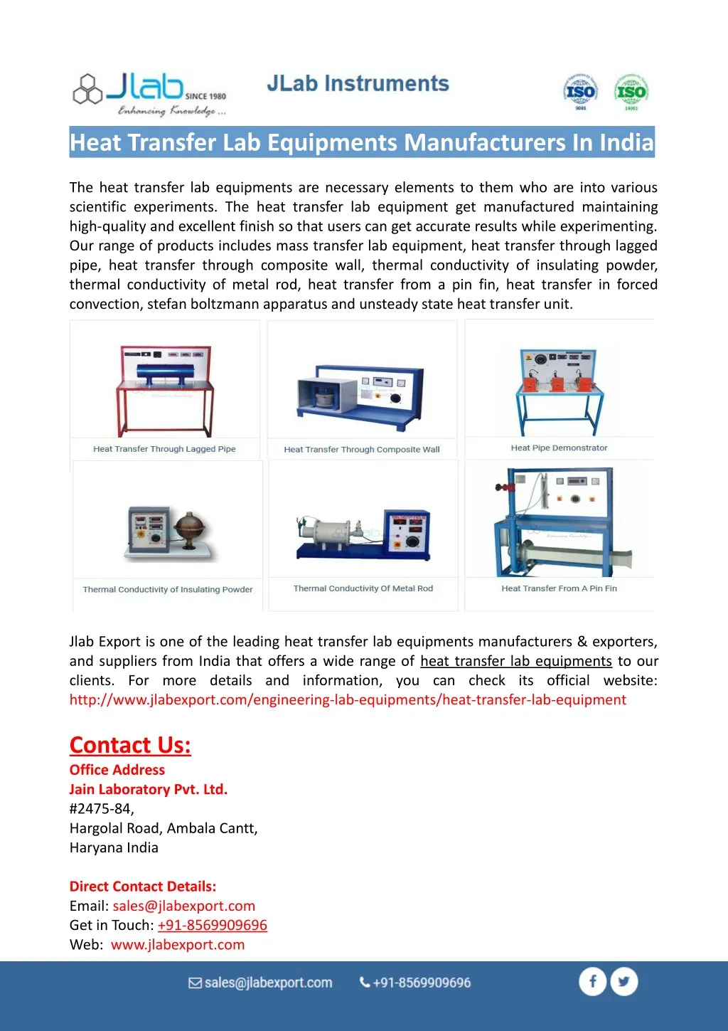 heat transfer lab equipments manufacturers