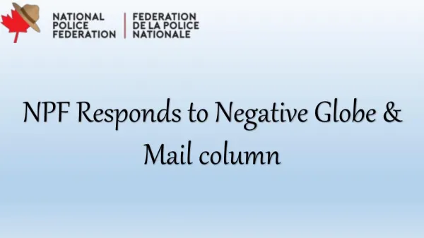 NPF Responds to Negative Globe & Mail column