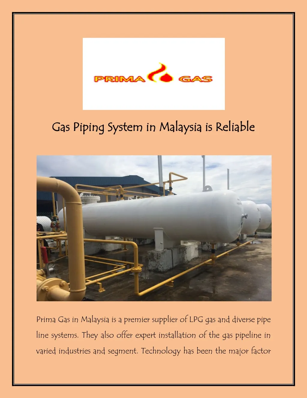 gas piping system in malaysia is reliable