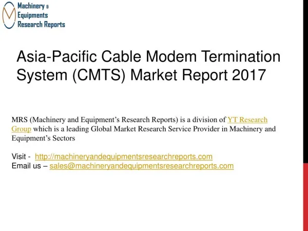 Cable Modem Termination System (CMTS) Market Report 2017