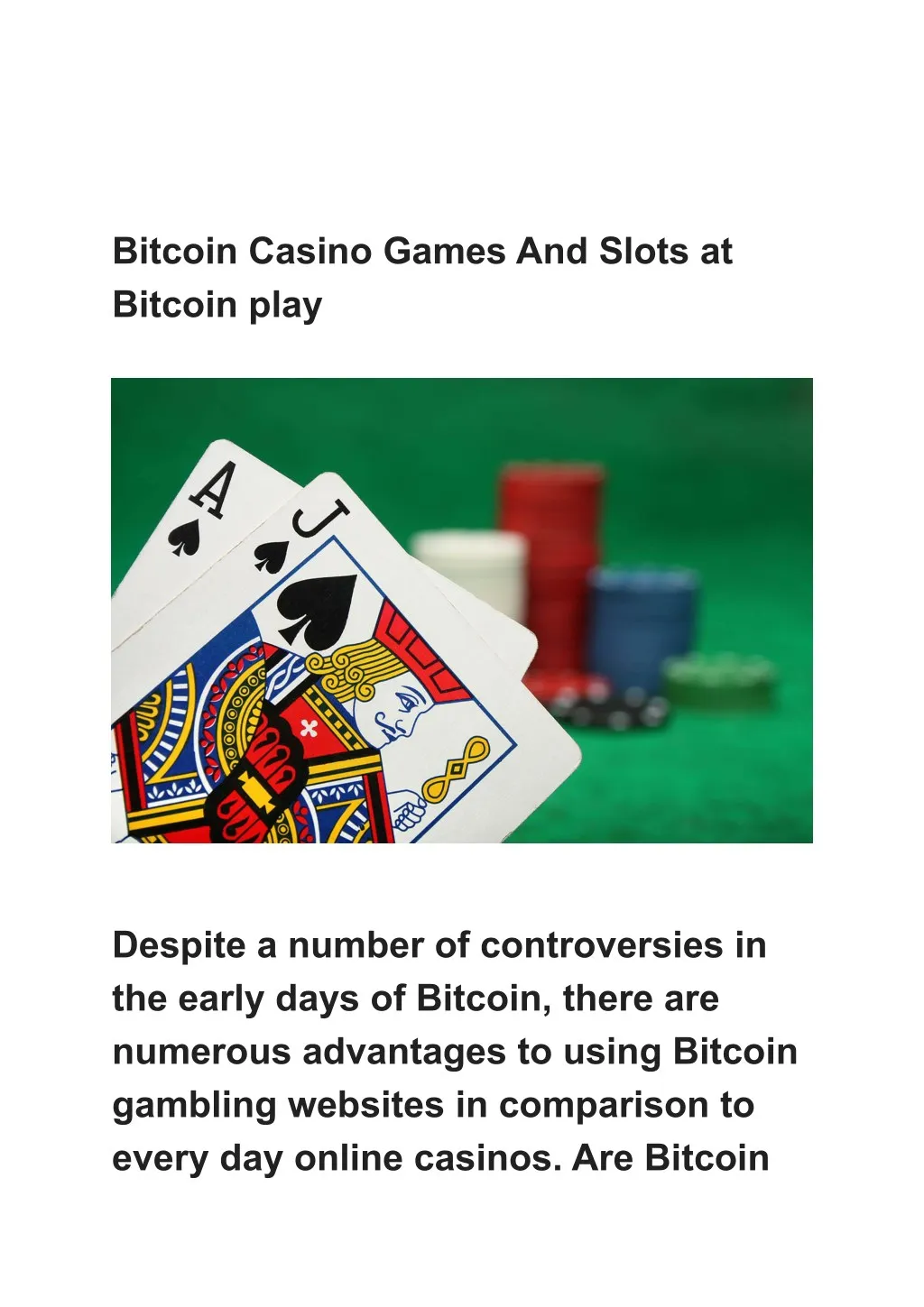 bitcoin casino games and slots at bitcoin play