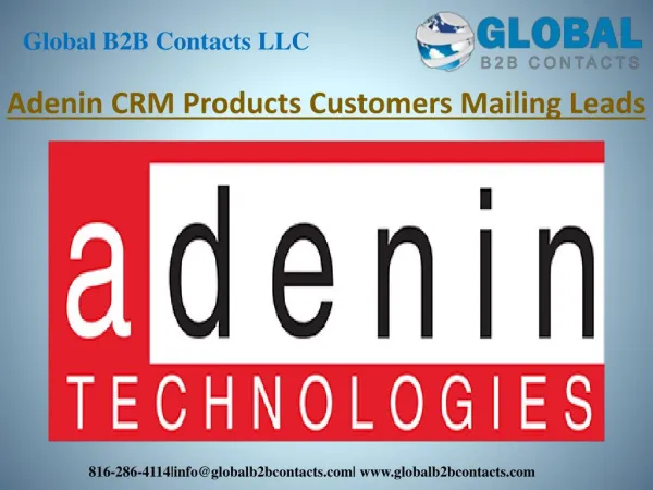 Adenin CRM products customer mailing leads