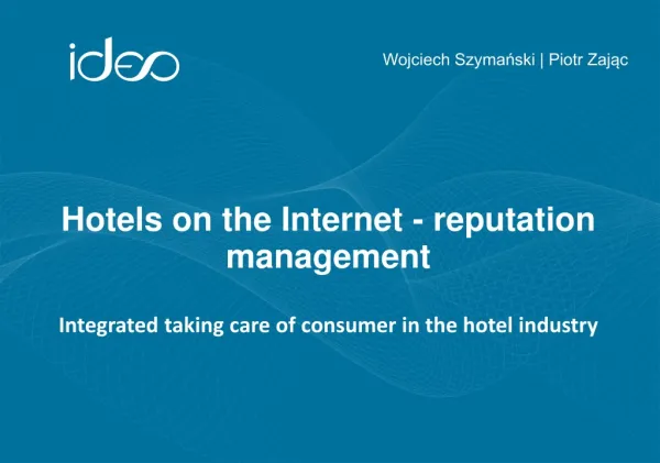 Hotels on the Internet - reputation management