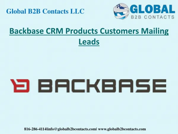 Backbase CRM Product Customers Mailing Leads