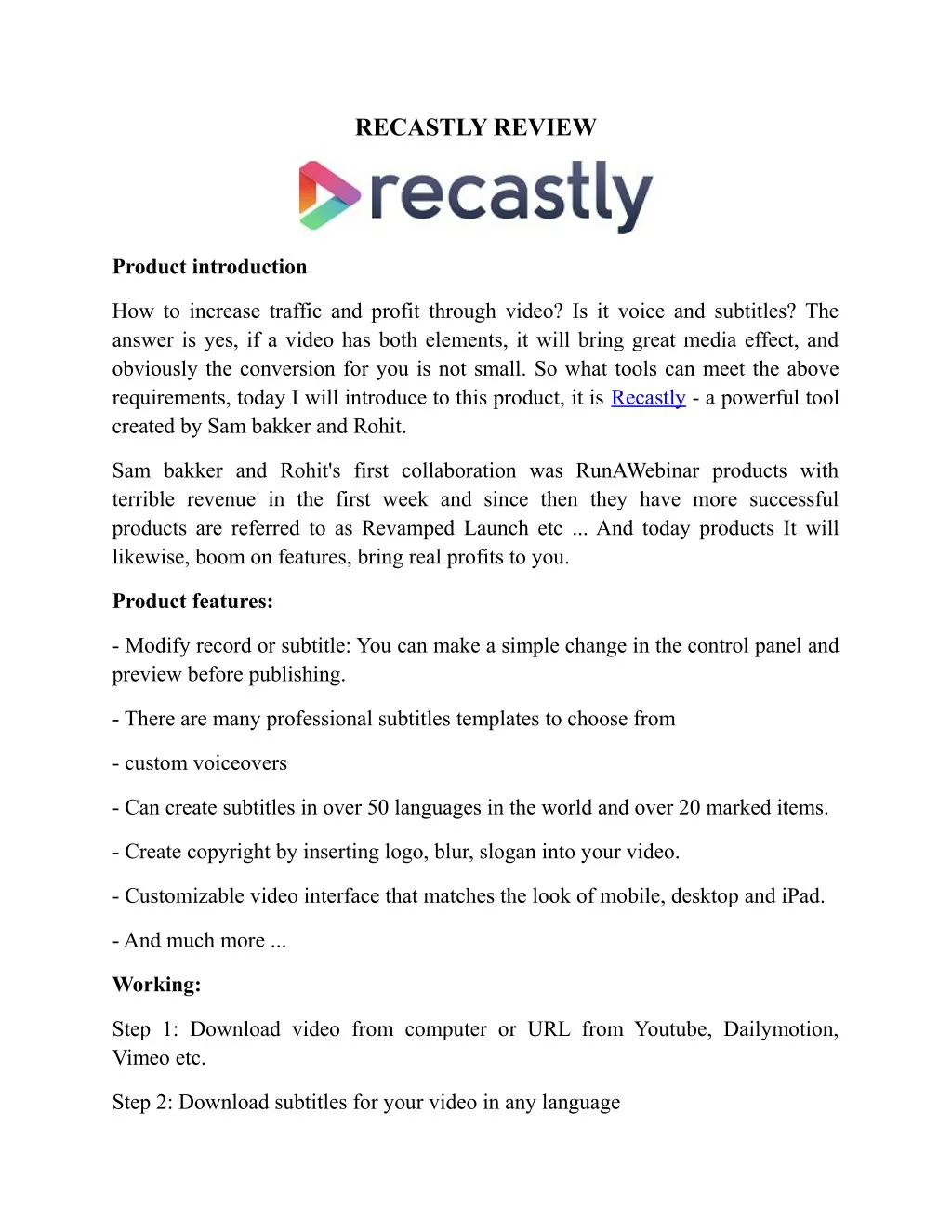 recastly review