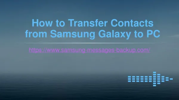 How to Transfer Contacts from Samsung Galaxy to PC