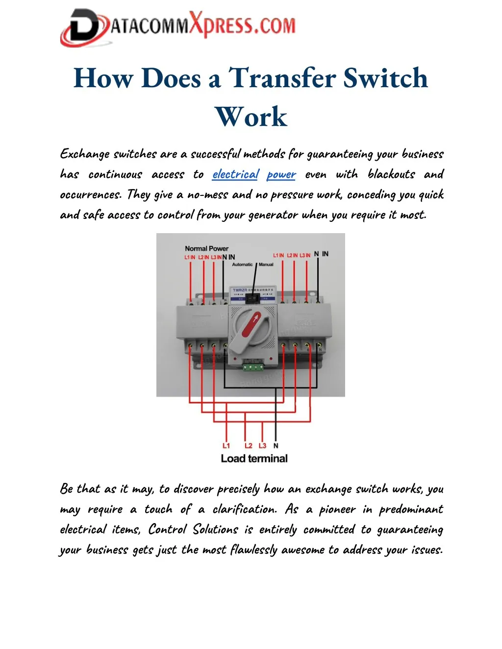 how does a transfer switch work