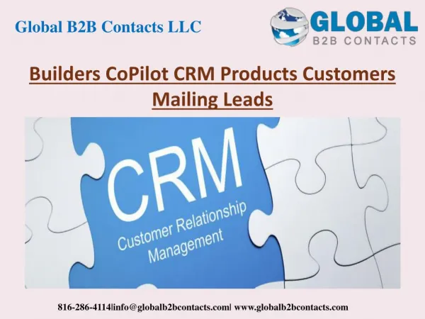 Builders CoPilot CRM Product Customers Mailing Leads