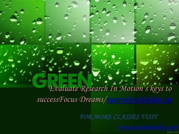 Evaluate Research In Motionâ€™s keys to successFocus Dreams/tutorialoutletdotcom