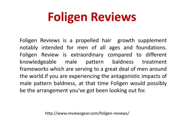 Foligen Reviews: Dose It really work