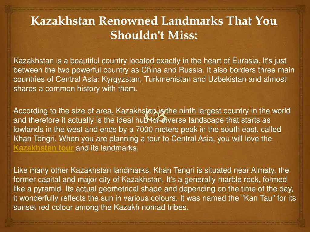 kazakhstan renowned landmarks that you shouldn t miss