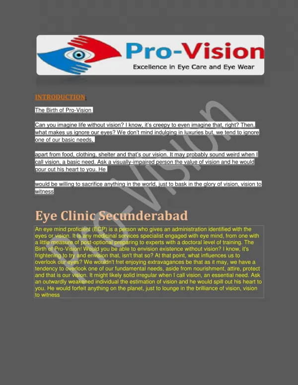 Eye Clinic Secunderbad