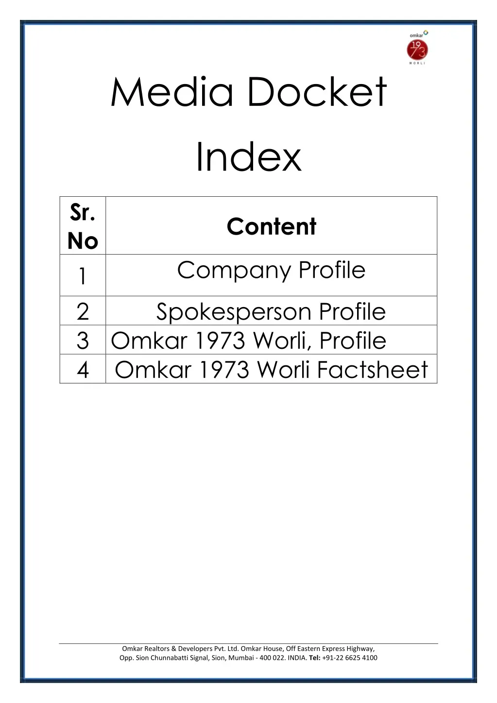 media docket index