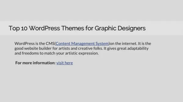 Top 10 WordPress Themes for Graphic Designers