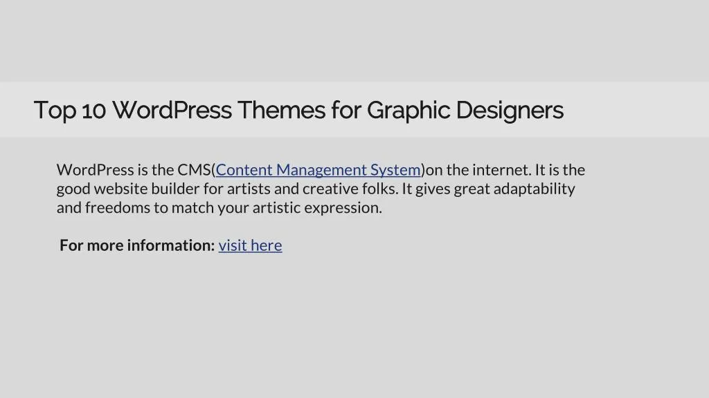 top 10 wordpress themes for graphic designers