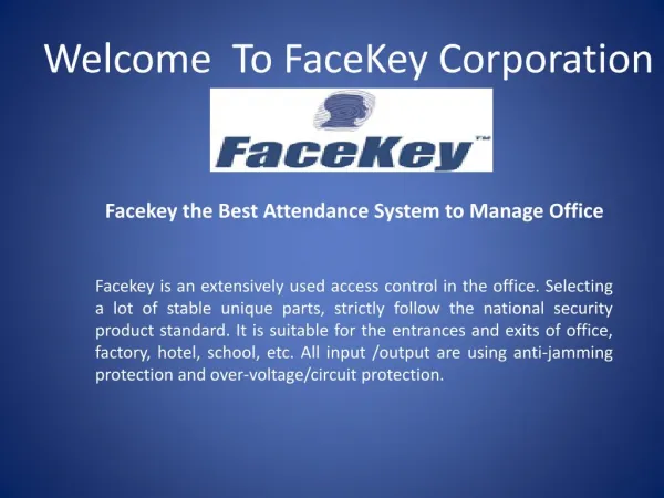 Access control systems integrators - Facekey