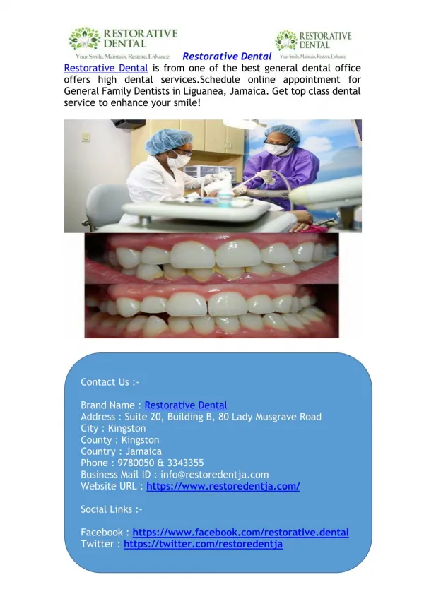 Jamaica, Liguanea Family General Dentist & Dental Services