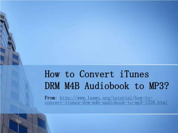 how to convert iTunes DRM M4B audiobook to MP3