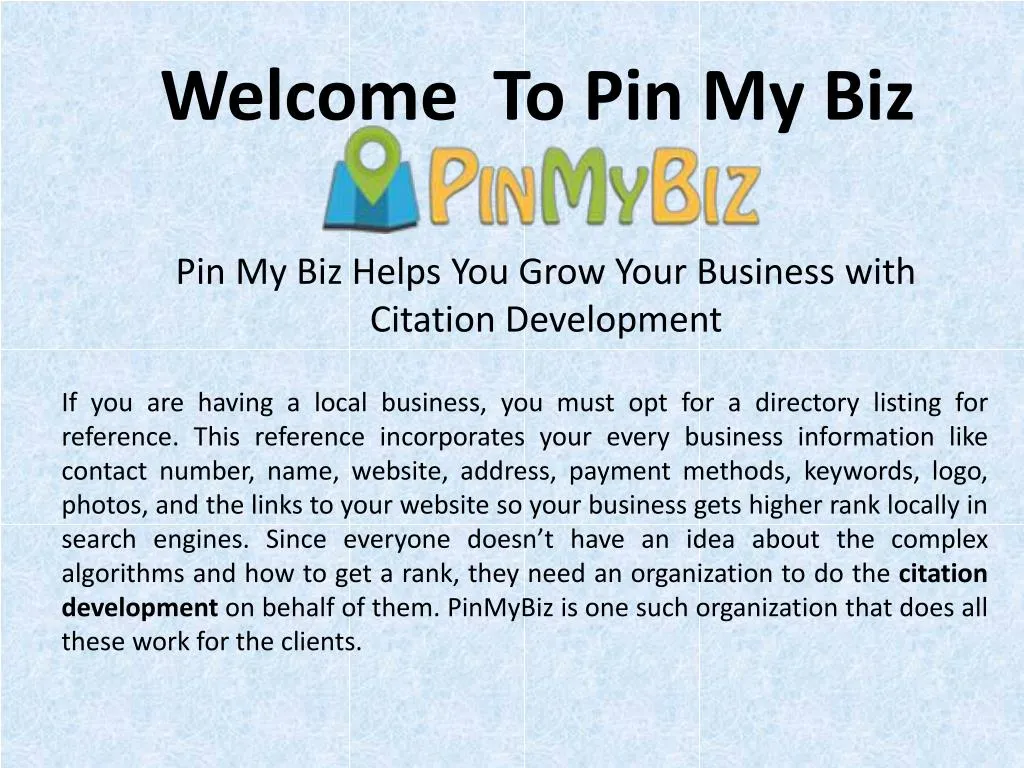 pin my biz helps you grow your business with citation development
