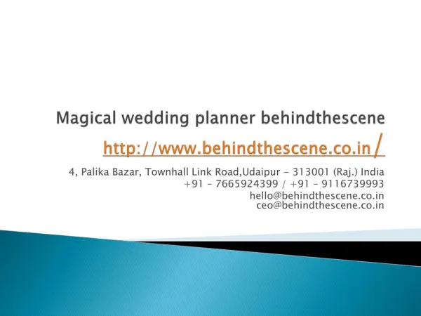 Magical wedding planner behindthescene