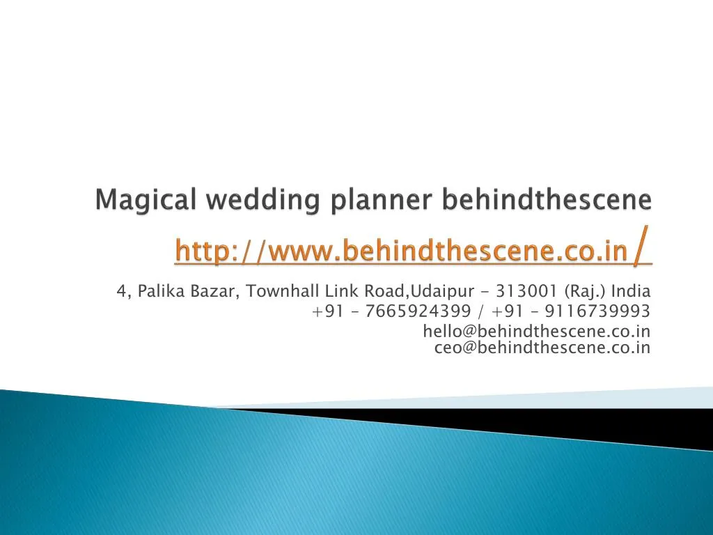 magical wedding planner behindthescene http www behindthescene co in