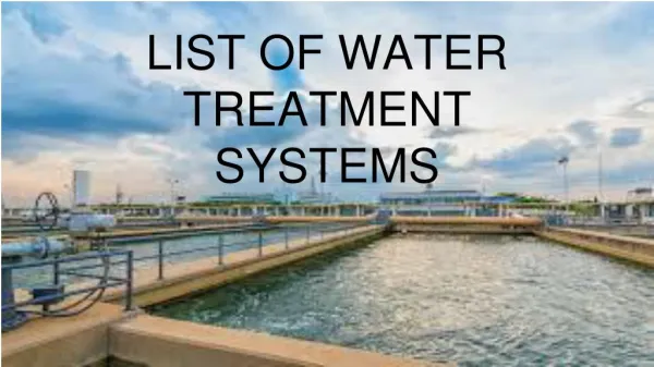 list of water treatment