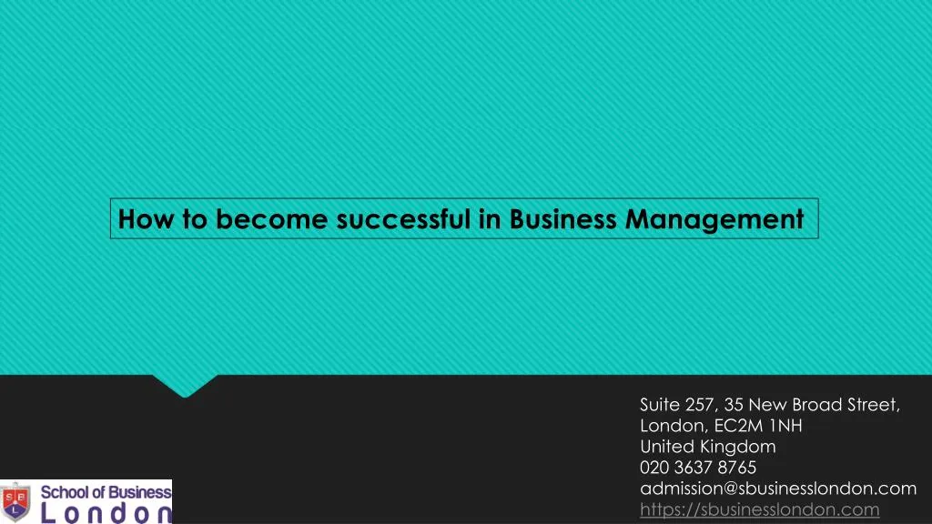 how to become successful in business management