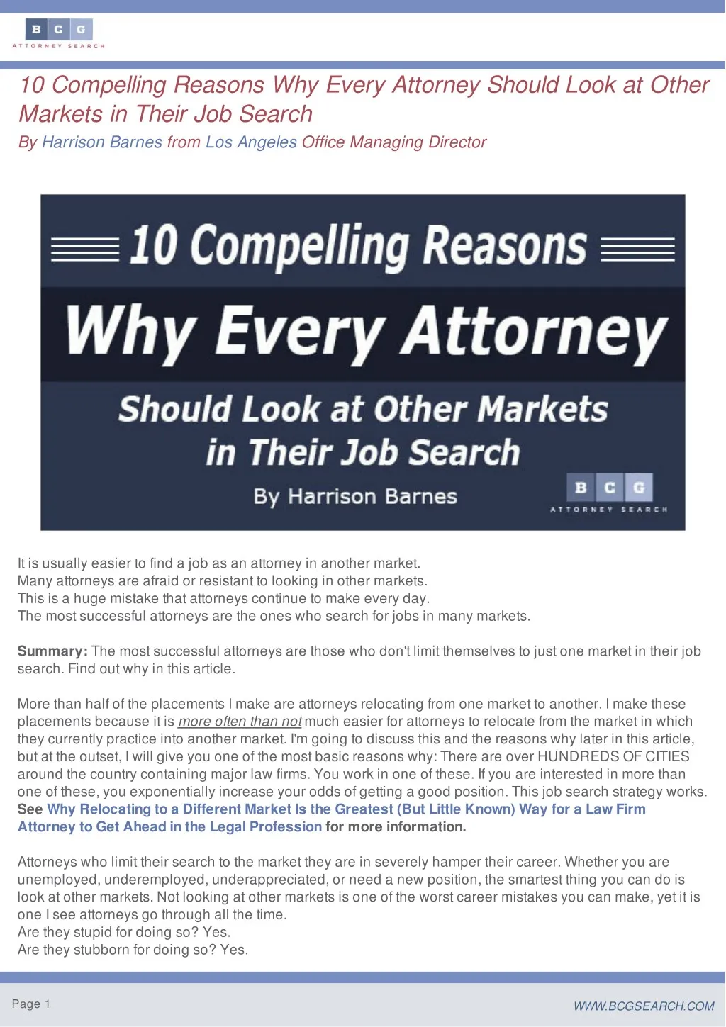 10 compelling reasons why every attorney should
