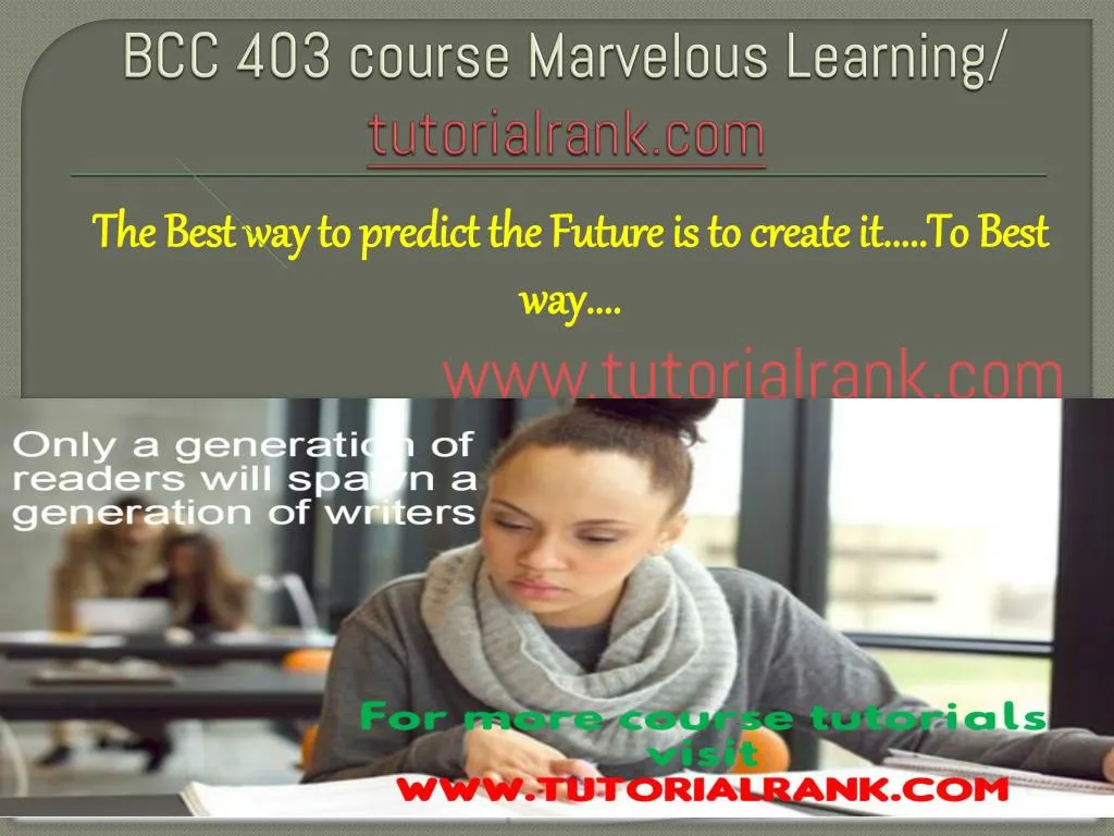 bcc 403 course marvelous learning tutorialrank com