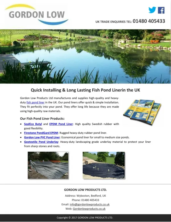 Quick Installing & Long Lasting Fish Pond Linerin the UK