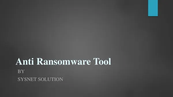 Anti Ransomware Tool