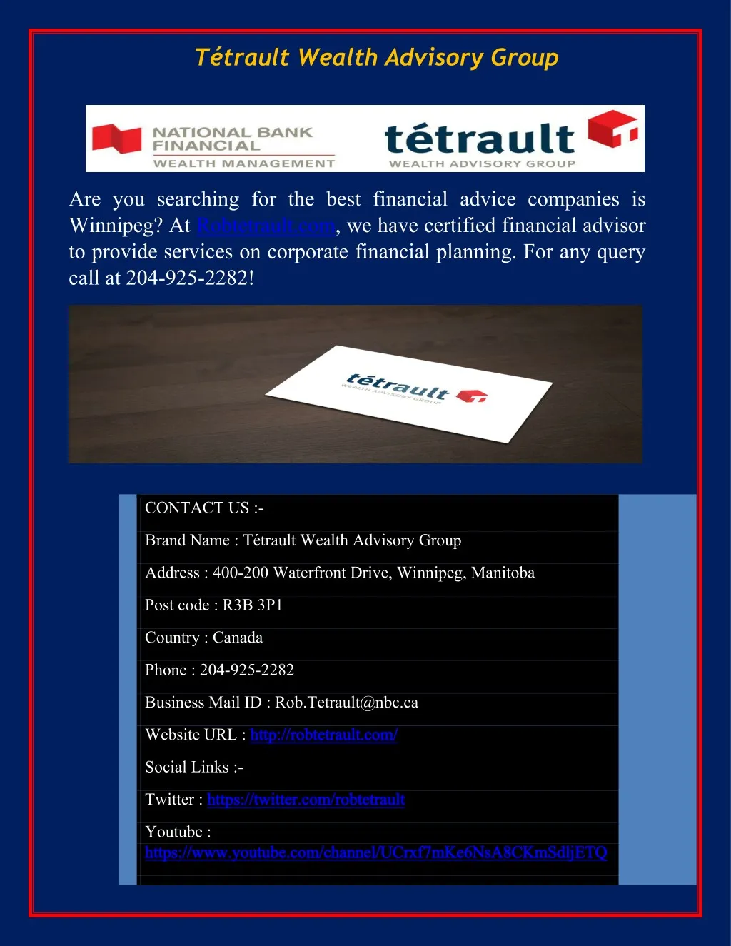 t trault wealth advisory group