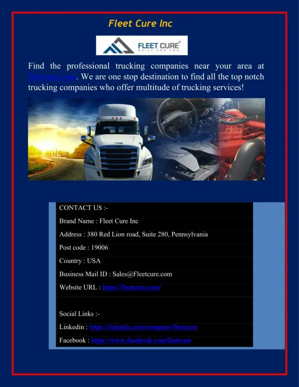 List of Fleet Auto Repair Companies in San Jose