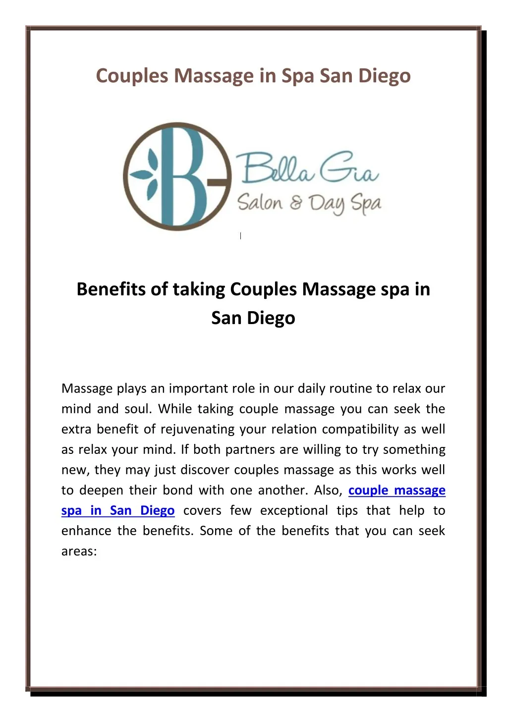 couples massage in spa san diego