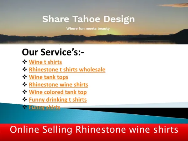 Online Selling Rhinestone wine shirts