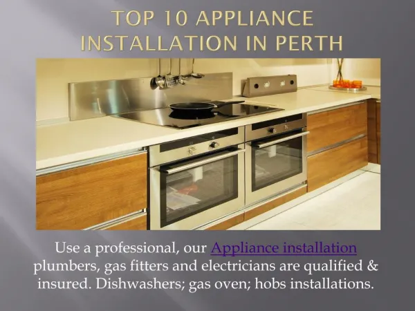 top 10 appliance installation in perth